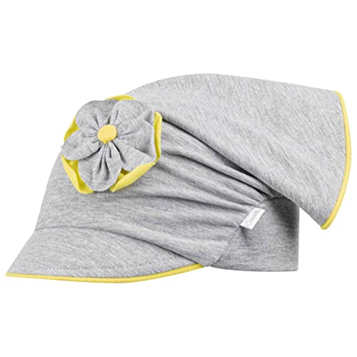 Mädchen Mütze Schirmmütze Kopftuch Schildmütze Sommer Baumwolle, Größe: 54-56, Farbe: Grau-Gelb von Smarilla