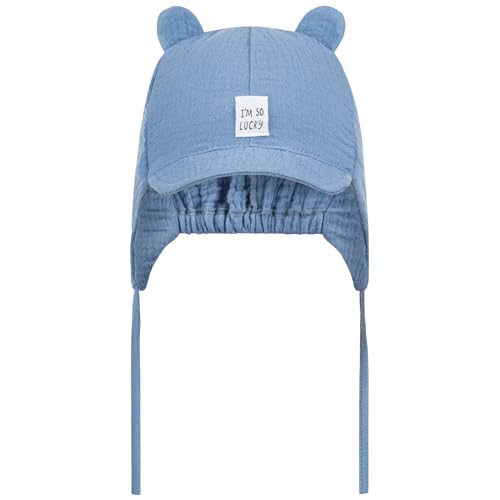 Smarilla Bindemütze Schirmmütze Sommermütze Baby Junge Musselin, Bekleidungsgröße: 42-44, Farbe: Blau von Smarilla