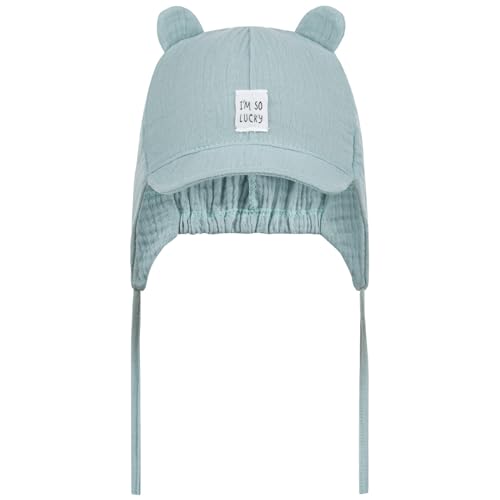 Smarilla Bindemütze Schirmmütze Sommermütze Baby Junge Musselin, Bekleidungsgröße: 46-48, Farbe: Mintgrün von Smarilla