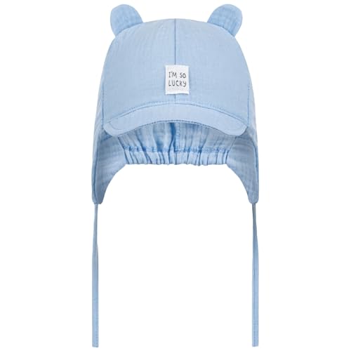 Smarilla Bindemütze Schirmmütze Sommermütze Baby Junge Musselin, Bekleidungsgröße: 50-52, Farbe: Hellblau von Smarilla