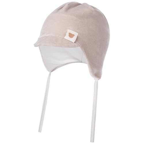 Smarilla Bindemütze Schirmmütze Übergangsmütze Baby Junge Mädchen Nikki-Stoff, Größe: 42-44, Farbe: Beige von Smarilla