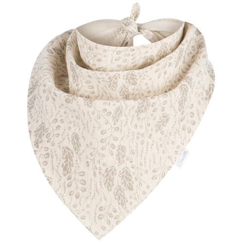 Smarilla Halstuch Dreieckstuch Bindetuch Kopftuch Uni Mädchen Junge Baby Musselin, Farbe: Beige-Zweige von Smarilla