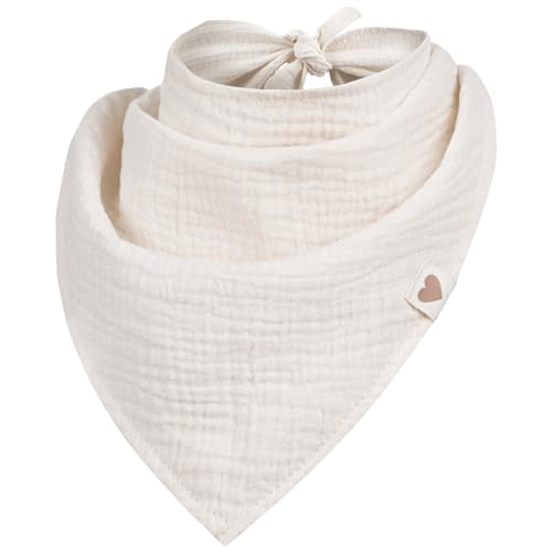 Smarilla Halstuch Dreieckstuch Bindetuch Kopftuch Uni Mädchen Junge Baby Musselin, Farbe: Creme von Smarilla