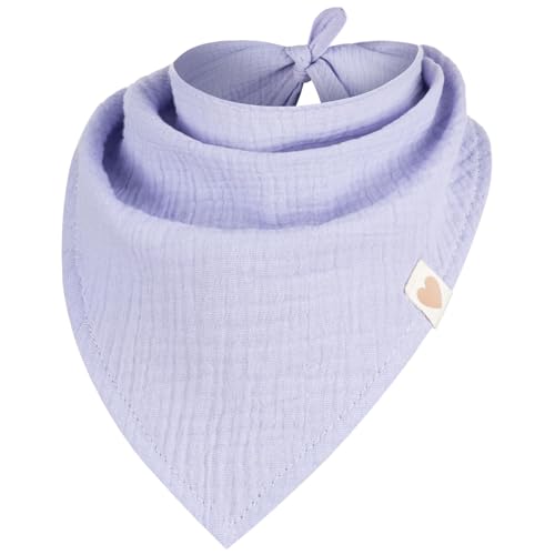 Smarilla Halstuch Dreieckstuch Bindetuch Kopftuch Uni Mädchen Junge Baby Musselin, Farbe: Flieder von Smarilla