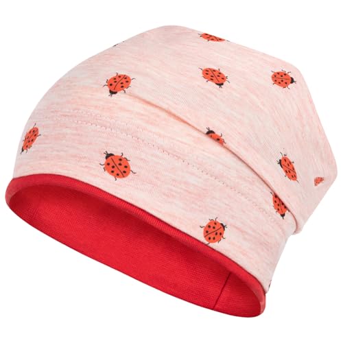 Smarilla Mädchen Mütze Übergangsmütze Beanie Blumen Frühling Herbst Baumwolle, Größe: 50-52, Farbe: Rosa-Rot von Smarilla