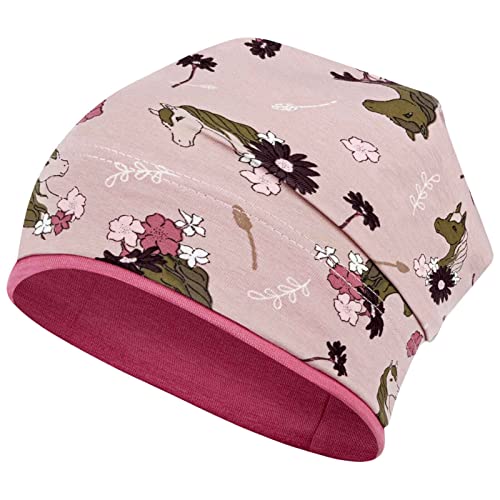Smarilla Mädchen Mütze Übergangsmütze Beanie Pferde Katzen Punkte Frühling Herbst, Bekleidungsgröße: 46-48, Farbe: Rosa-Altrosa von Smarilla