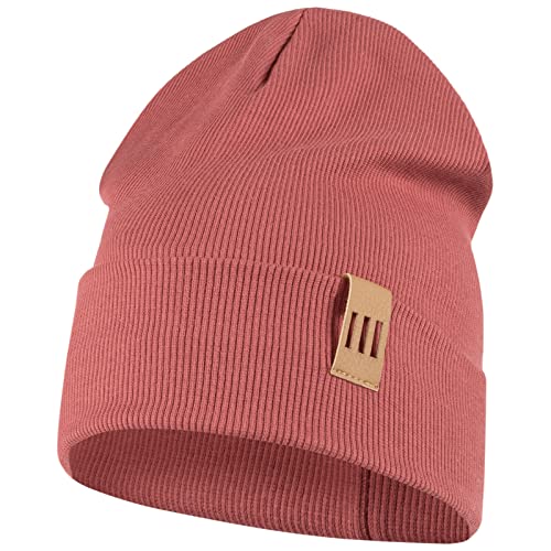 Smarilla Mütze Junge Kinder Beanie Herren gerippt, Größe: 58-60, Farbe: Ziegelrot von Smarilla