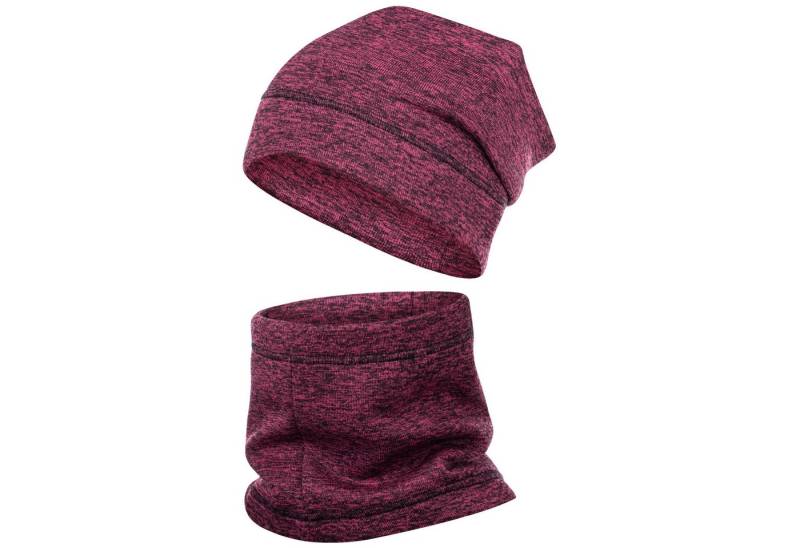 Smarilla Mütze & Schal Wintermütze + Schlauchschal Winterset Beanie Snood Fleece mit Fleece gefüttert von Smarilla