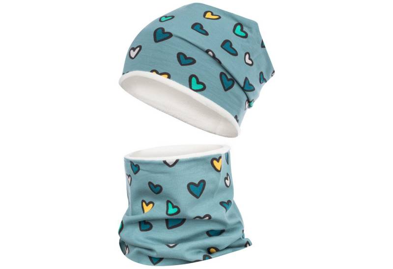 Smarilla Mütze & Schal Wintermütze Schlauchschal Mädchen Winterset Fleecemütze mit Fleece gefüttert von Smarilla