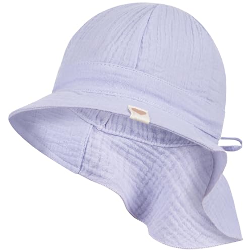 Smarilla Schirmmütze Babymütze Mädchen mit Nackenschutz Sommer Musselin, Bekleidungsgröße: 50-52, Farbe: Flieder von Smarilla