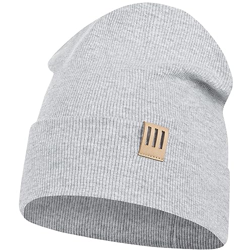 Smarilla Mütze Junge Kinder Beanie Herren gerippt, Größe: 54-56, Farbe: Lichtgrau von Smarilla
