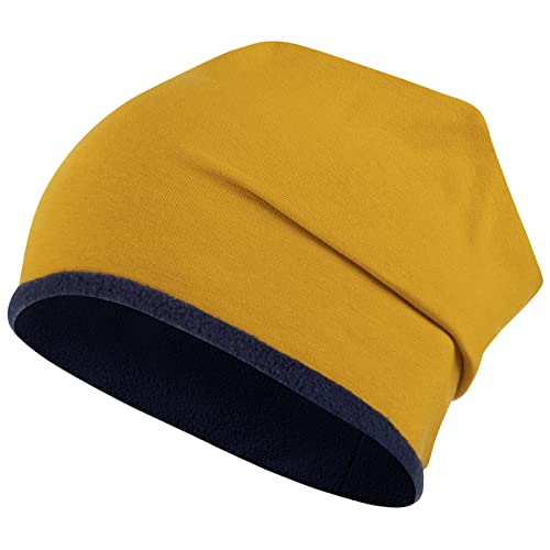 Wintermütze Junge Kindermütze Beanie Fleece gefüttert, Größe: 54-56, Farbe: Senfgelb von Smarilla