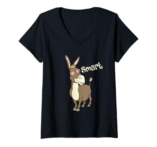 Damen Smarter Esel mit Brille Lustiges Meme Tierliebhaber T-Shirt mit V-Ausschnitt Damen Smarter Esel mit Brille Lustiges Meme Tierliebhaber T-Shirt mit V-Ausschnitt von Smart Donkey With Glasses Meme Animal