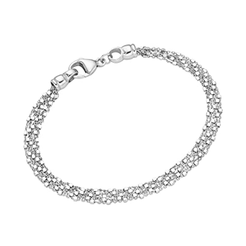 Smart Jewel Armband Ankerkette 5-Reihig Mit Zwischenteilen, Silber 925 Silber, 19 Cm 925 Sterling Silber von Smart Jewel