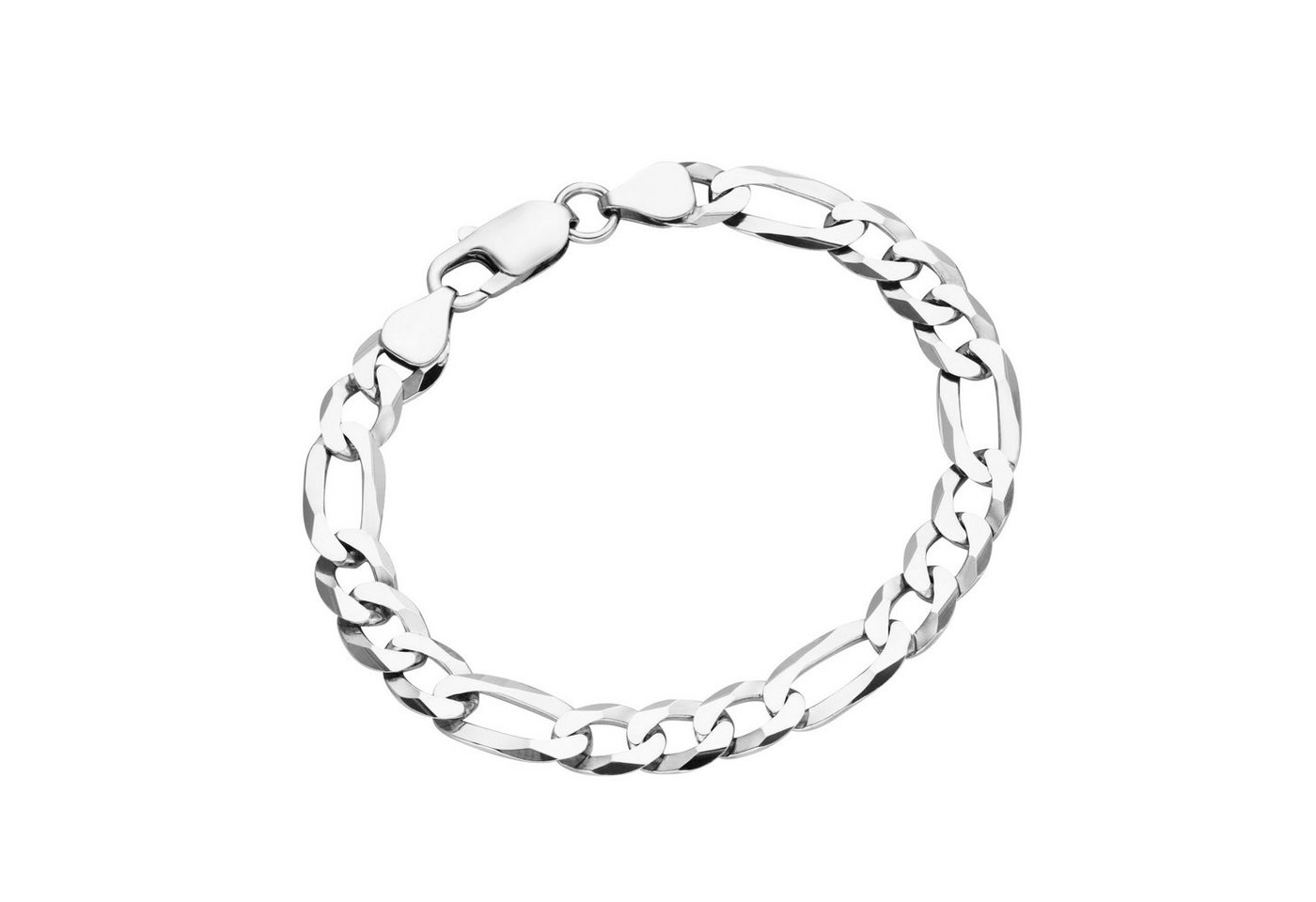Smart Jewel Armband Figarokette 3/1 diamantiert, massiv, Silber 925 von Smart Jewel