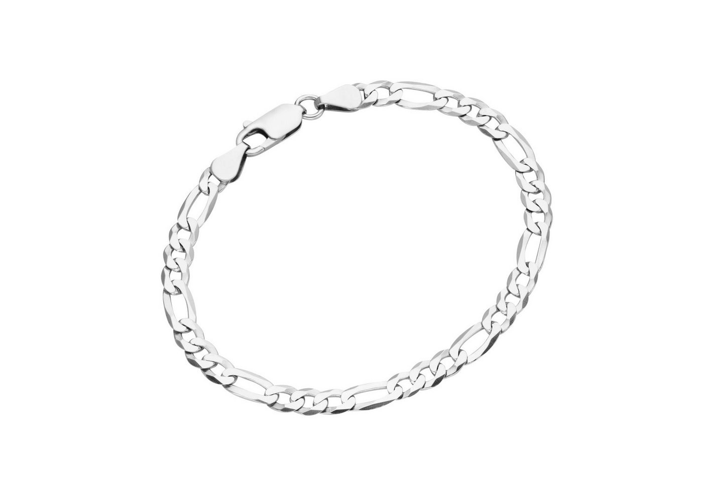 Smart Jewel Armband Figarokette 3/1 diamantiert, massiv, Silber 925 von Smart Jewel