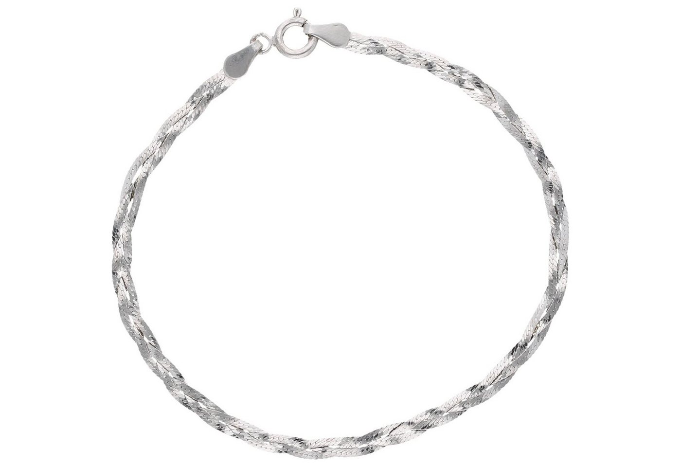 Smart Jewel Armband Heringbonekette, geflochten, Silber 925 von Smart Jewel