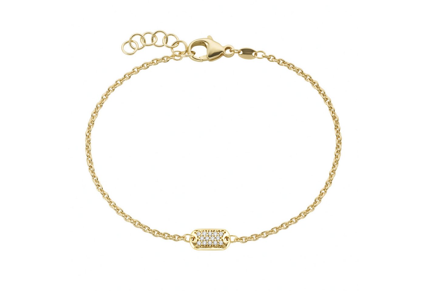 Smart Jewel Armband Mittelteil rechteckig mit Zirkonia, Silber 925 von Smart Jewel