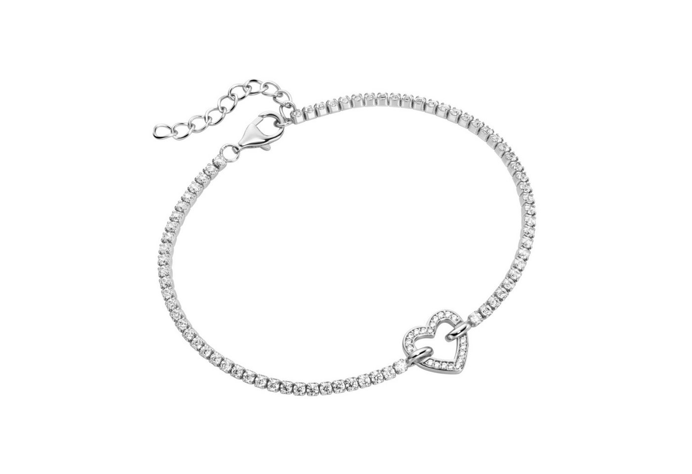 Smart Jewel Armband Zirkonia Steine, Herz, Silber 925 von Smart Jewel