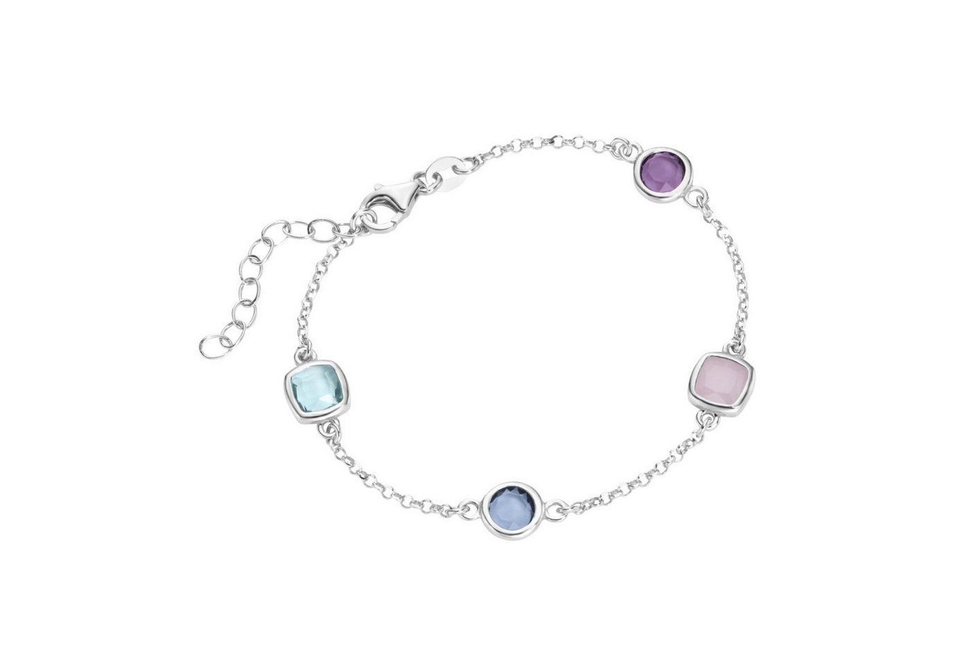 Smart Jewel Armband bunte Steine, Silber 925 von Smart Jewel