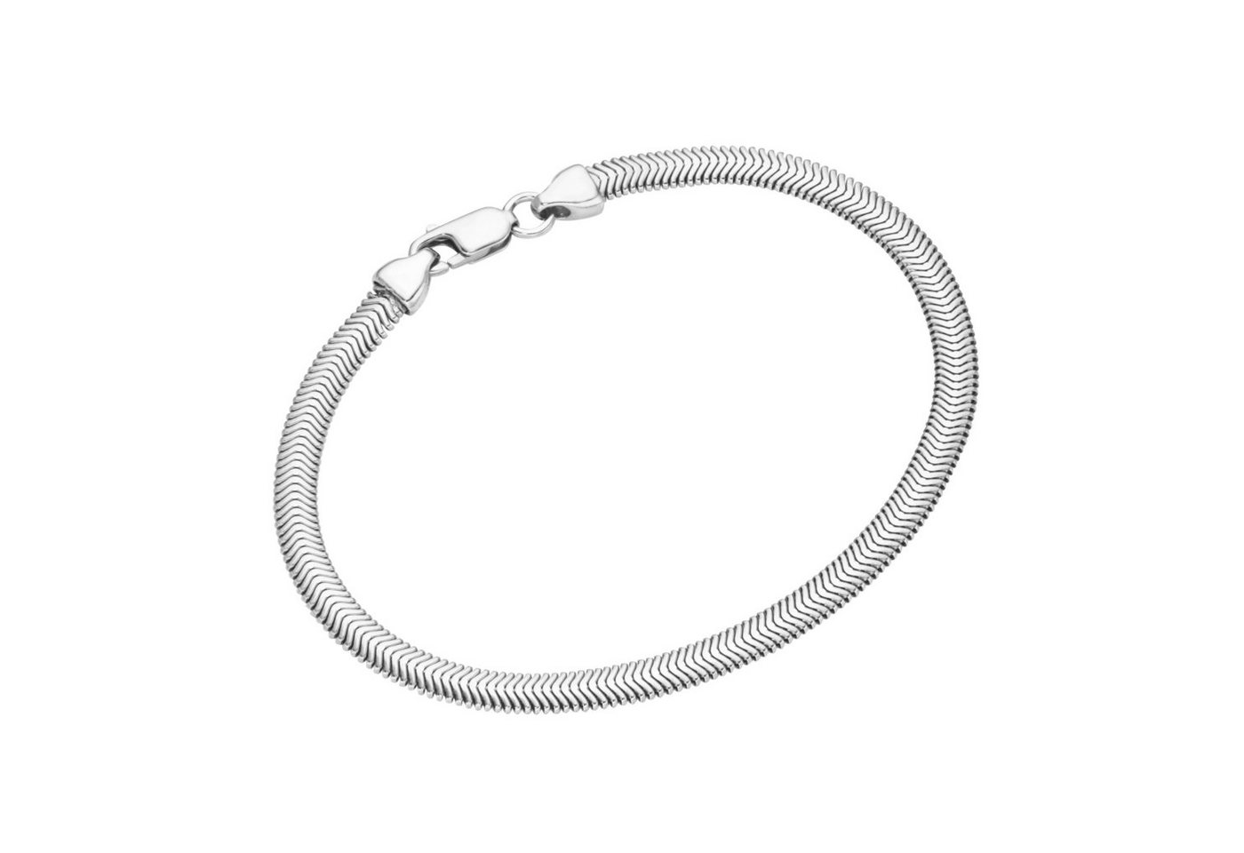 Smart Jewel Armband gedrückte Schlangenkette massiv, Silber 925 von Smart Jewel