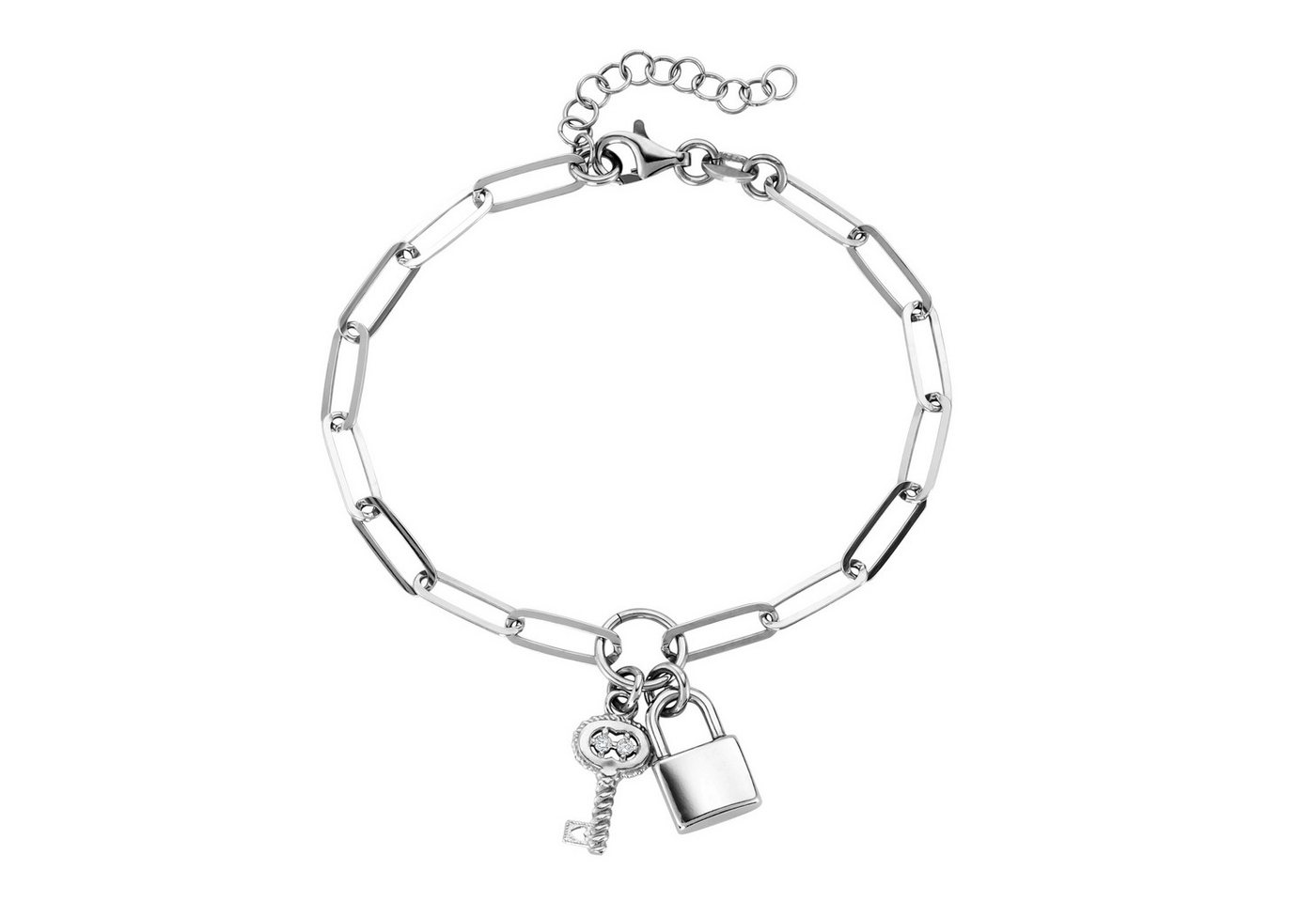 Smart Jewel Armband mit Anhänger Schloss und Schlüssel, Silber 925 von Smart Jewel