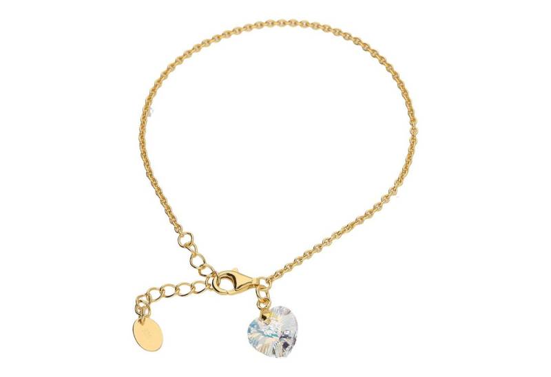 Smart Jewel Armband mit Kristallstein in Herzform, Silber 925 vergoldet von Smart Jewel