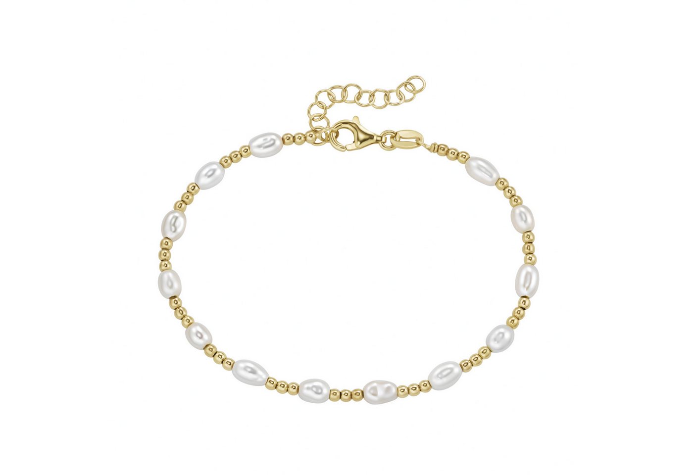 Smart Jewel Armband mit Kugeln und Süßwasser-Perlen, Silber 925 von Smart Jewel