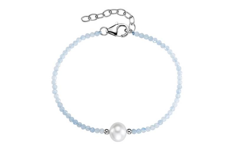 Smart Jewel Armband mit Stein-Kugeln + Muschelkern-Perle, Silber 925 von Smart Jewel