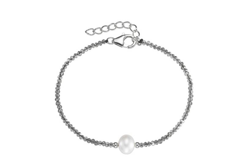 Smart Jewel Armband mit Stein-Kugeln + Muschelkern-Perle, Silber 925 von Smart Jewel