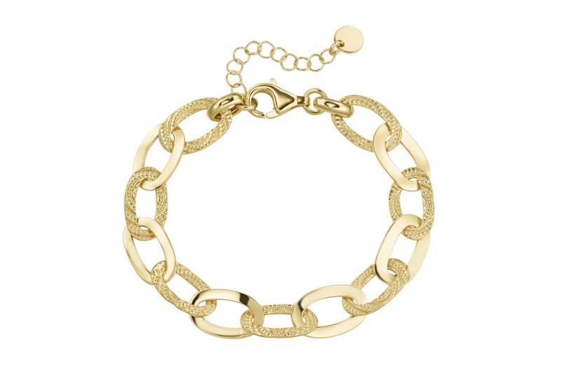 Smart Jewel Armband ovale Glieder hochglänzend und strukturiert, Silber 925 von Smart Jewel