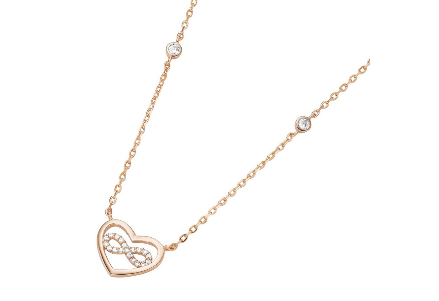 Smart Jewel Collier Herz mit Infinity - Zeichen, Zirkonia Steine, Silber 925 von Smart Jewel