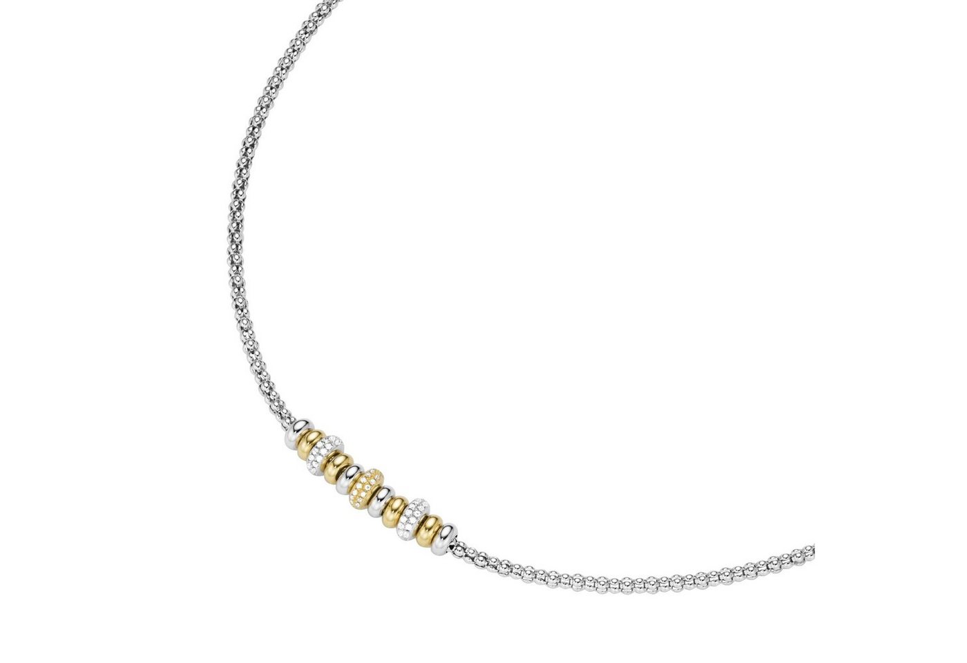 Smart Jewel Collier Himbeerkette, Rondelle, Zirkonia Steine, Silber 925 von Smart Jewel