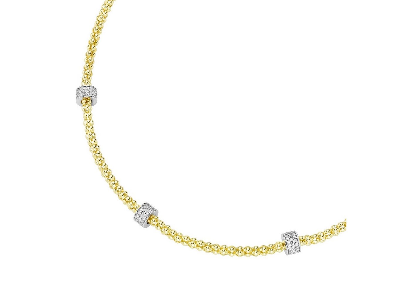 Smart Jewel Collier Himbeerkette, Rondelle mit Zirkonia Steinen, Silber 925 von Smart Jewel