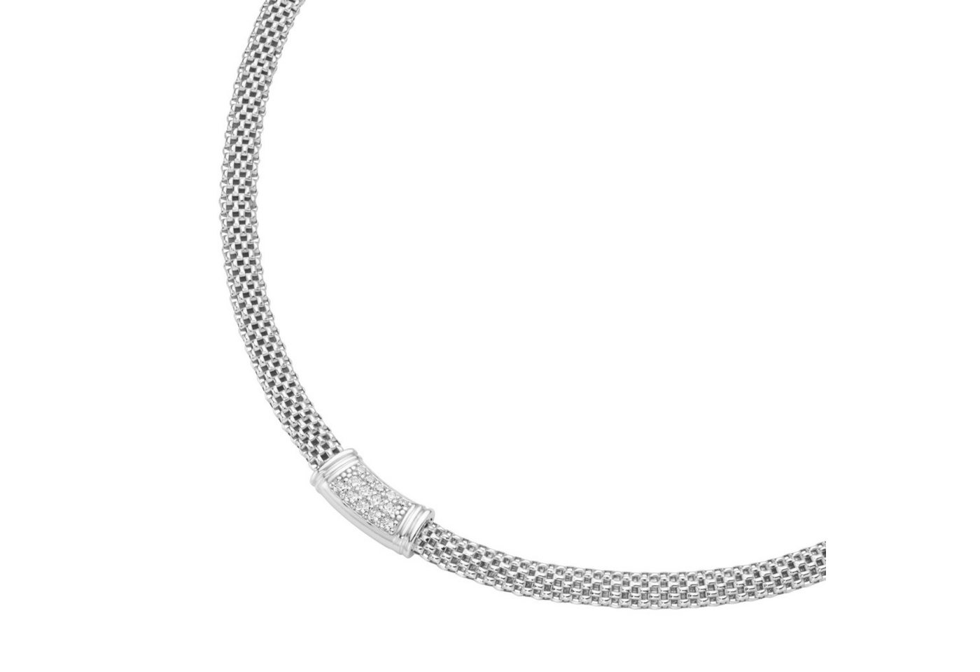 Smart Jewel Collier Mesh, Mittelteil mit Zirkonia, Silber 925 von Smart Jewel