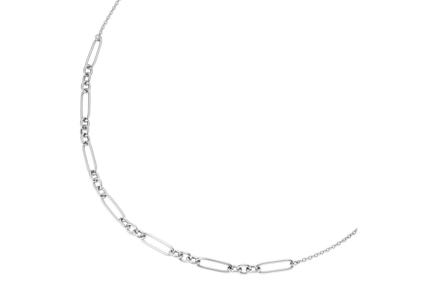 Smart Jewel Collier längliche ovale Glieder als Mittelteil, Silber 925 von Smart Jewel