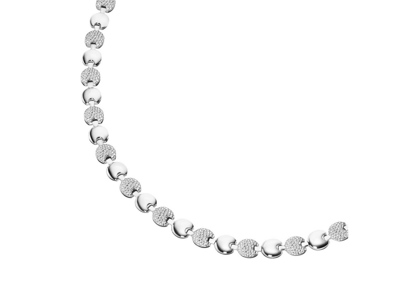 Smart Jewel Collier linsenförmige Silberelemente, Silber 925 von Smart Jewel