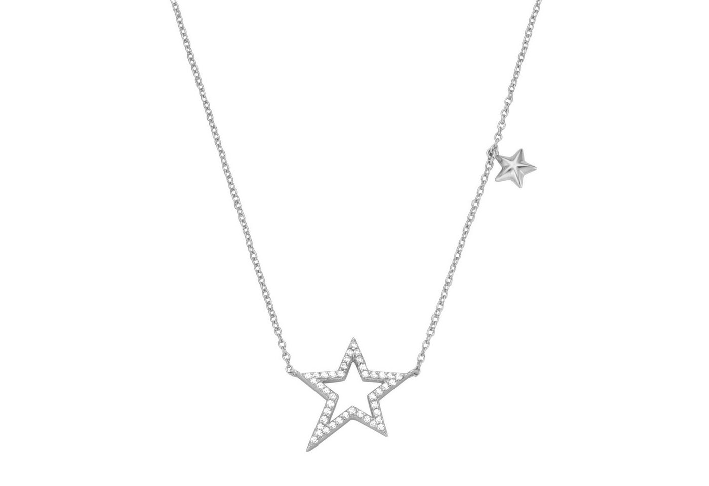 Smart Jewel Collier mit Sternen und Zirkonia, Silber 925 von Smart Jewel