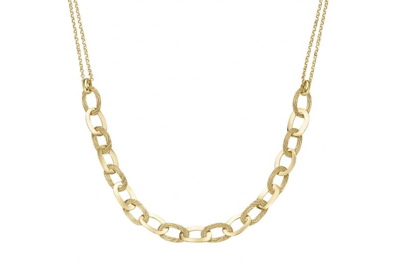 Smart Jewel Collier ovale Glieder hochglänzend und strukturiert, Silber 925 von Smart Jewel