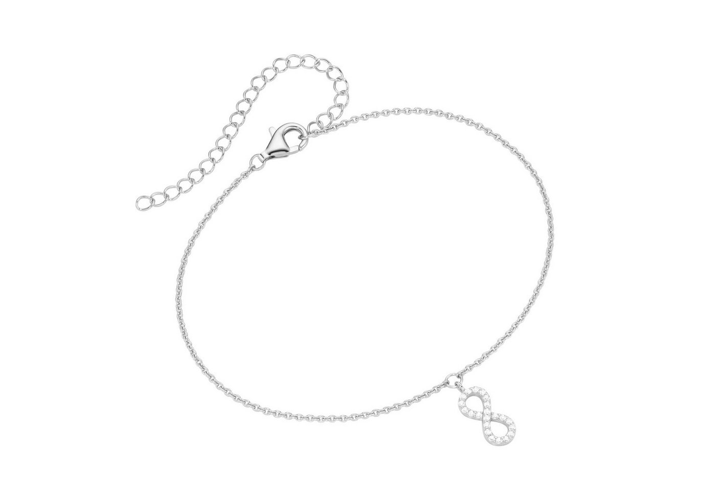 Smart Jewel Fußkette mit Anhänger mit Behang Infinity, Zirkonia, Silber 925 von Smart Jewel