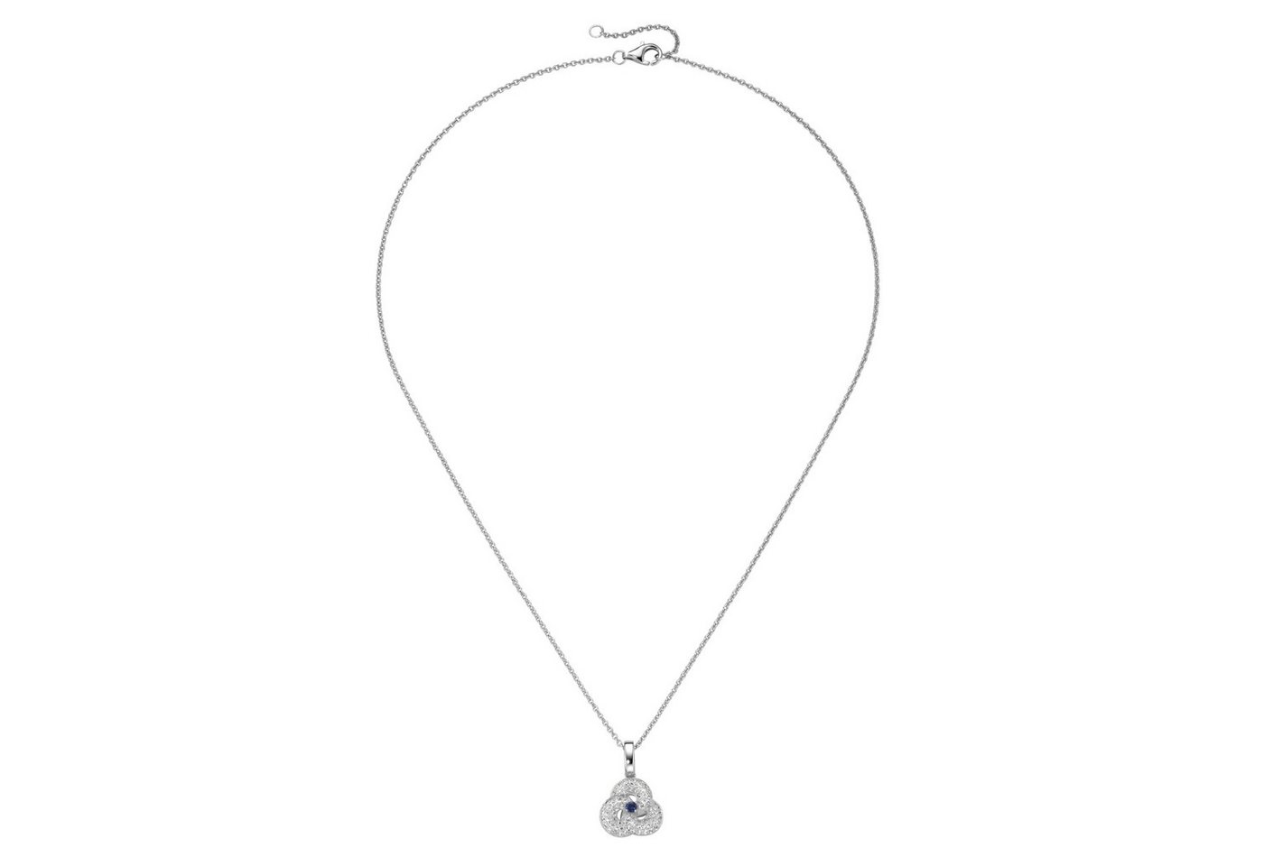 Smart Jewel Kette mit Anhänger Anhänger mit Zirkonia und blauem Kristallstein, Silber 925 von Smart Jewel