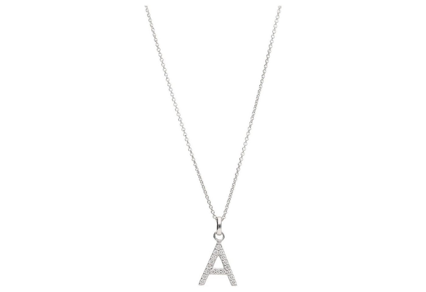 Smart Jewel Kette mit Anhänger Buchstabe A mit Zirkonia Steine, Silber 925 von Smart Jewel