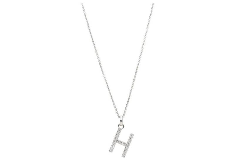 Smart Jewel Kette mit Anhänger Buchstabe H mit Zirkonia Steine, Silber 925 von Smart Jewel