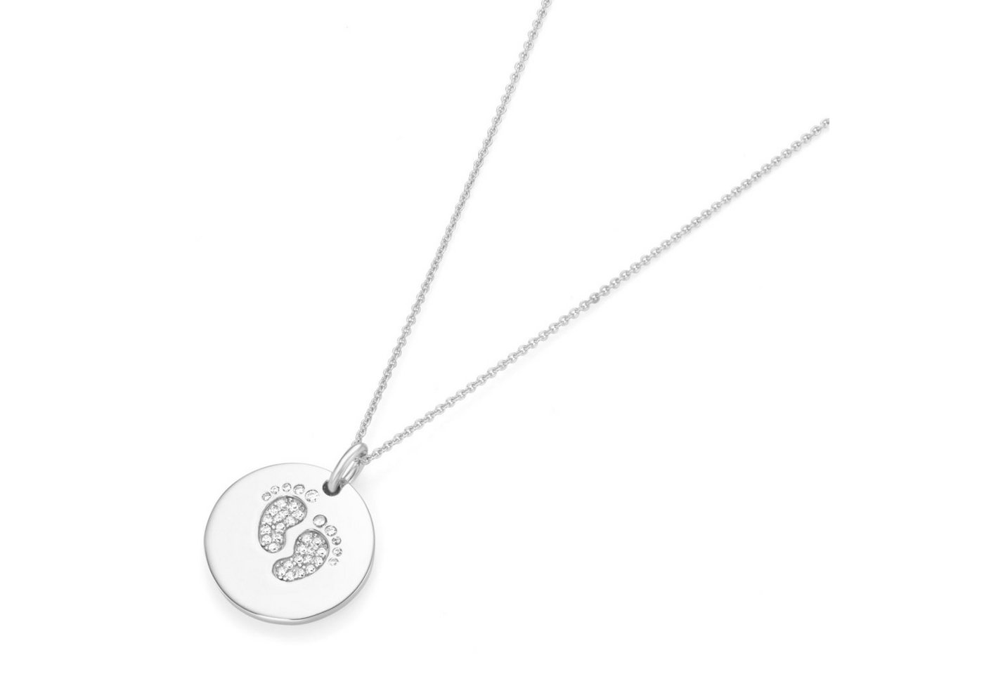 Smart Jewel Kette mit Anhänger mit Gravur Gravurplättchen mit Zirkoniafüßen, Silber 925 von Smart Jewel