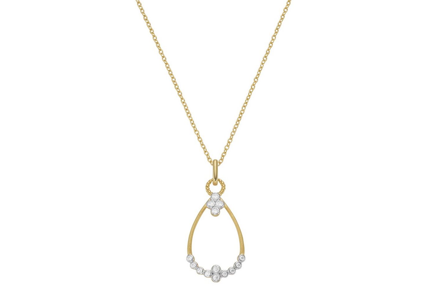 Smart Jewel Kette mit Anhänger tropfenförmig, Zirkonia Steine, Silber 925 von Smart Jewel