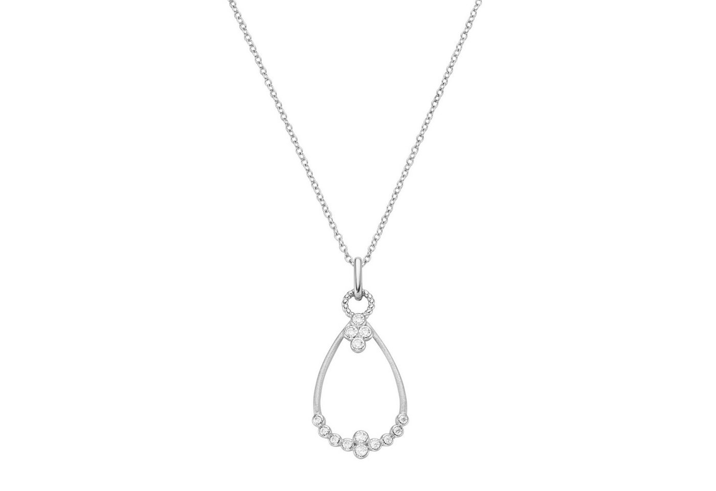 Smart Jewel Kette mit Anhänger tropfenförmig, Zirkonia Steine, Silber 925 von Smart Jewel