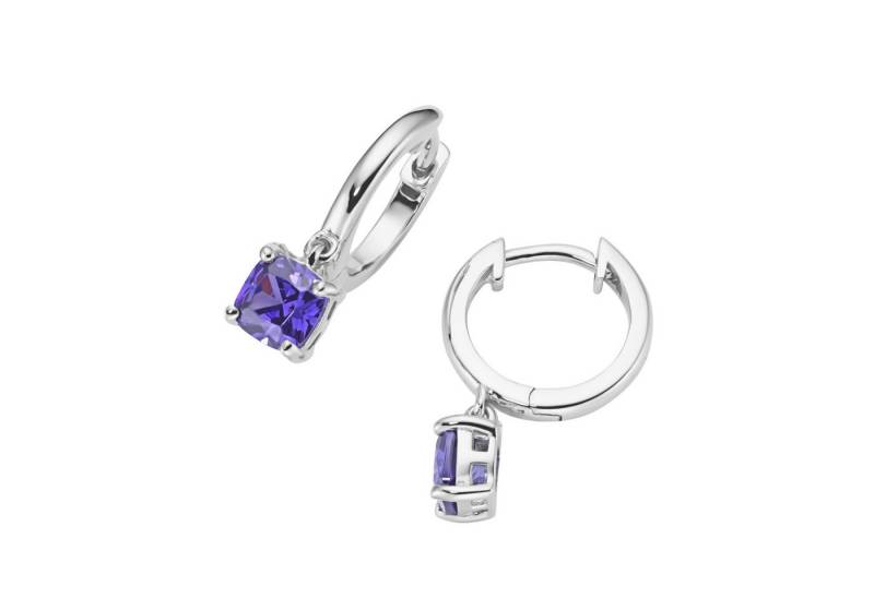 Smart Jewel Paar Creolen mit farbigen Ziersteinen, Silber 925 von Smart Jewel