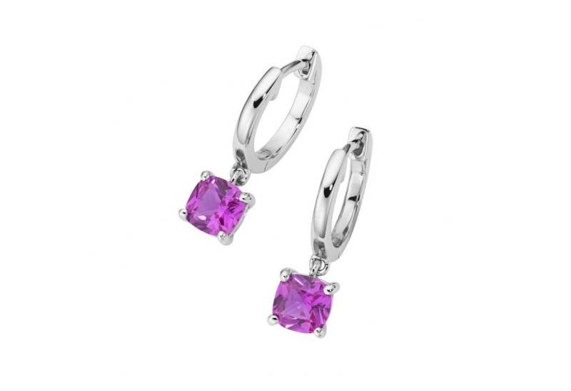 Smart Jewel Paar Creolen mit farbigen Ziersteinen, Silber 925 von Smart Jewel