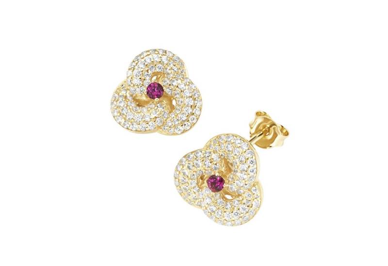 Smart Jewel Paar Ohrstecker mit Zirkonia und farbigen Ziersteinen, Silber 925 von Smart Jewel