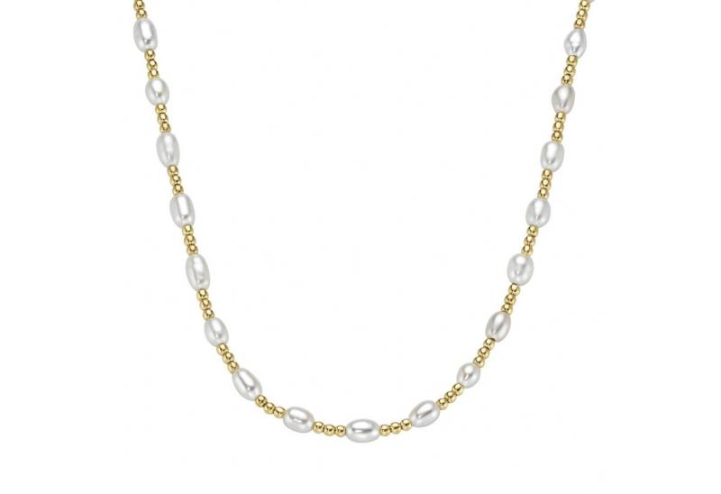 Smart Jewel Perlenkette mit Kugeln und Süßwasser-Perlen, Silber 925 von Smart Jewel